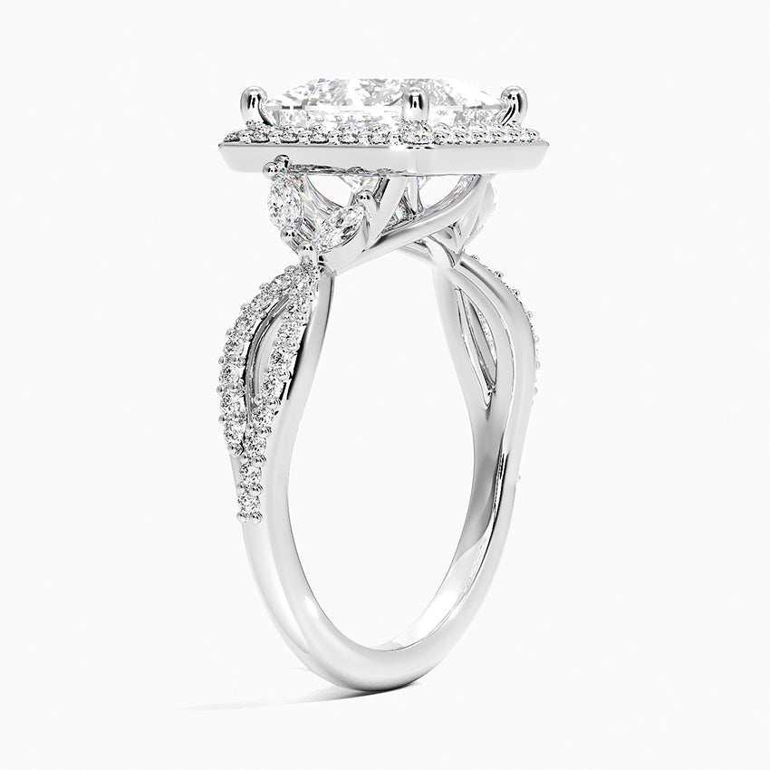 2.30 Karat Prenses Halo Tasarım Tektaş Laboratuvar Pırlanta Yüzük 18K -Coronae - Bold Diamonds