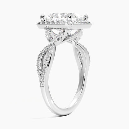 2.30 Karat Prenses Halo Tasarım Tektaş Laboratuvar Pırlanta Yüzük 18K -Coronae - Bold Diamonds