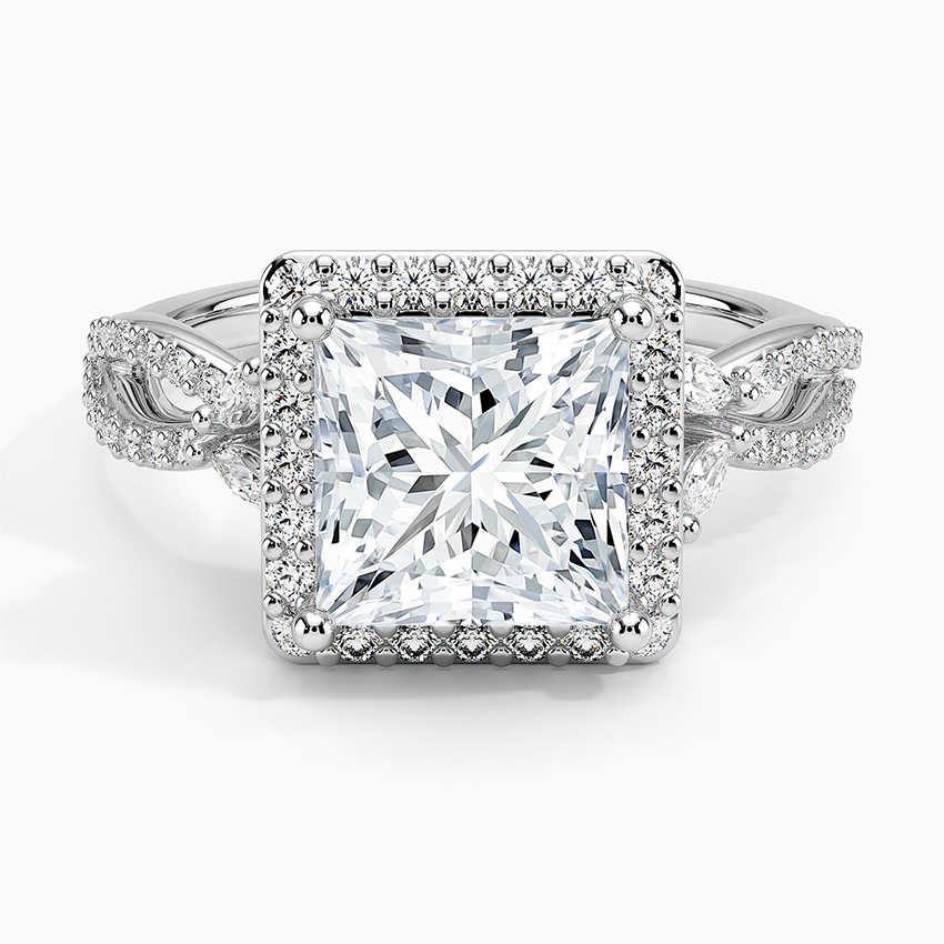2.30 Karat Prenses Halo Tasarım Tektaş Laboratuvar Pırlanta Yüzük 18K -Coronae - Bold Diamonds