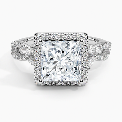 2.30 Karat Prenses Halo Tasarım Tektaş Laboratuvar Pırlanta Yüzük 18K -Coronae - Bold Diamonds