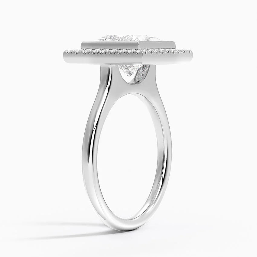 2,30 Karat Prenses Halo Tasarım Tektaş Laboratuvar Pırlanta Yüzük 18K - Eterna - Bold Diamonds