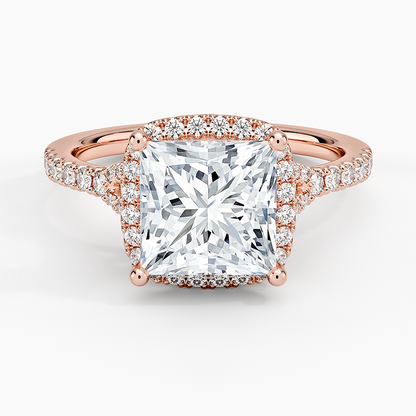 2,30 Karat Prenses Halo Tasarım Tektaş Laboratuvar Pırlanta Yüzük 18K -Novara - Bold Diamonds