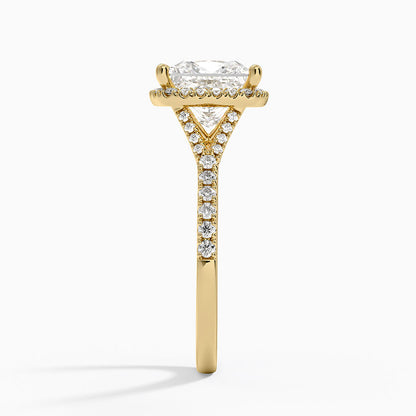 2,30 Karat Prenses Halo Tasarım Tektaş Laboratuvar Pırlanta Yüzük 18K -Novara - Bold Diamonds