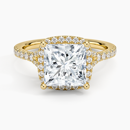 2,30 Karat Prenses Halo Tasarım Tektaş Laboratuvar Pırlanta Yüzük 18K -Novara - Bold Diamonds