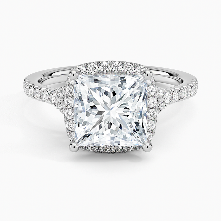2,30 Karat Prenses Halo Tasarım Tektaş Laboratuvar Pırlanta Yüzük 18K -Novara - Bold Diamonds
