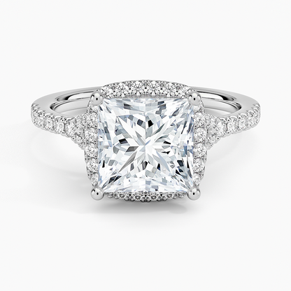 2,30 Karat Prenses Halo Tasarım Tektaş Laboratuvar Pırlanta Yüzük 18K -Novara - Bold Diamonds