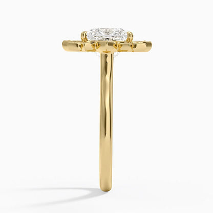 2,30 Karat Prenses Halo Tasarım Tektaş Laboratuvar Pırlanta Yüzük 18K - Solara - Bold Diamonds
