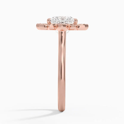 2,30 Karat Prenses Halo Tasarım Tektaş Laboratuvar Pırlanta Yüzük 18K - Solara - Bold Diamonds