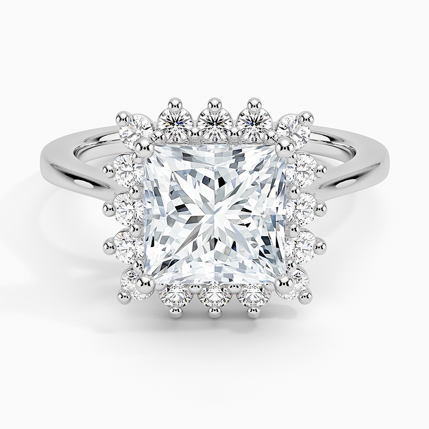 2,30 Karat Prenses Halo Tasarım Tektaş Laboratuvar Pırlanta Yüzük 18K -Vespera - Bold Diamonds