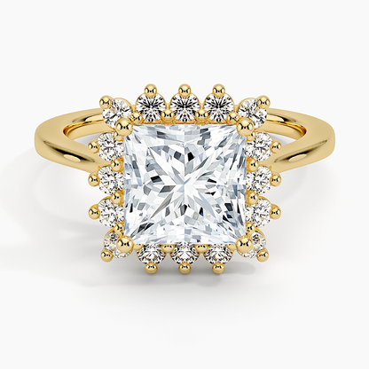 2,30 Karat Prenses Halo Tasarım Tektaş Laboratuvar Pırlanta Yüzük 18K -Vespera - Bold Diamonds