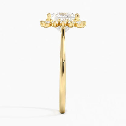 2,30 Karat Prenses Halo Tasarım Tektaş Laboratuvar Pırlanta Yüzük 18K -Vespera - Bold Diamonds