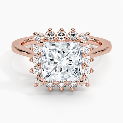 2,30 Karat Prenses Halo Tasarım Tektaş Laboratuvar Pırlanta Yüzük 18K -Vespera - Bold Diamonds