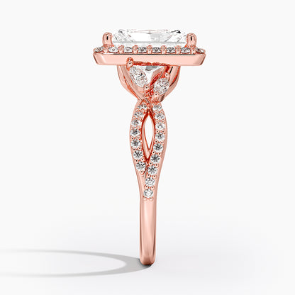 2.30 Karat Radiant Halo Tasarım Tektaş Laboratuvar Pırlanta Yüzük 18K-Coronae - Bold Diamonds