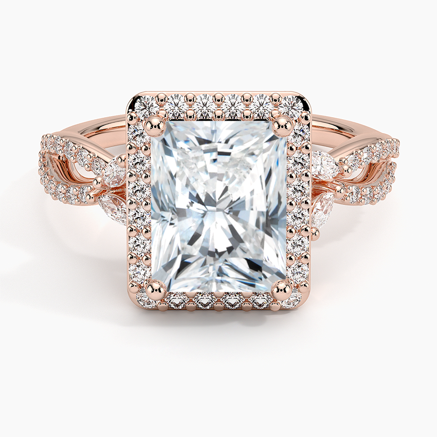 2.30 Karat Radiant Halo Tasarım Tektaş Laboratuvar Pırlanta Yüzük 18K-Coronae - Bold Diamonds