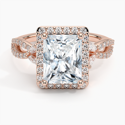 2.30 Karat Radiant Halo Tasarım Tektaş Laboratuvar Pırlanta Yüzük 18K-Coronae - Bold Diamonds