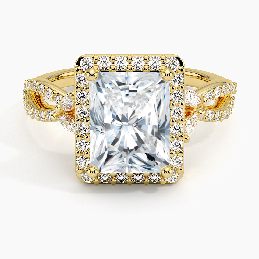 2.30 Karat Radiant Halo Tasarım Tektaş Laboratuvar Pırlanta Yüzük 18K-Coronae - Bold Diamonds