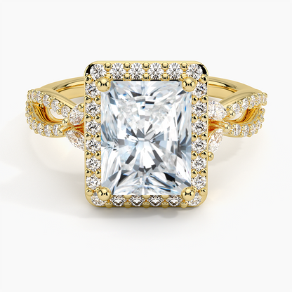 2.30 Karat Radiant Halo Tasarım Tektaş Laboratuvar Pırlanta Yüzük 18K-Coronae - Bold Diamonds