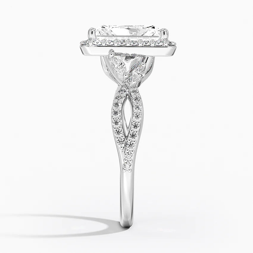 2.30 Karat Radiant Halo Tasarım Tektaş Laboratuvar Pırlanta Yüzük 18K-Coronae - Bold Diamonds