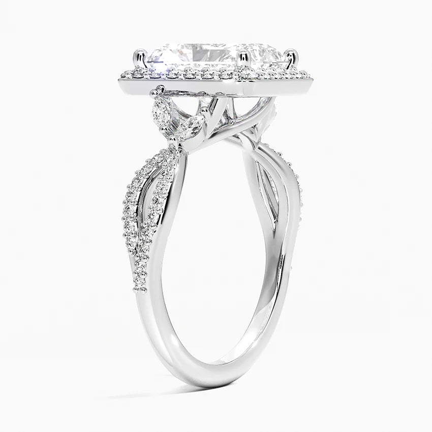 2.30 Karat Radiant Halo Tasarım Tektaş Laboratuvar Pırlanta Yüzük 18K-Coronae - Bold Diamonds