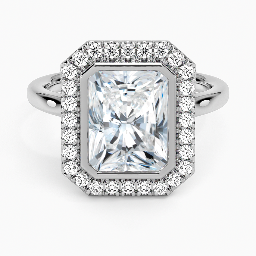 2,30 Karat Radiant Halo Tasarım Tektaş Laboratuvar Pırlanta Yüzük 18K- Eterna - Bold Diamonds
