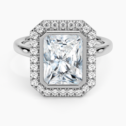 2,30 Karat Radiant Halo Tasarım Tektaş Laboratuvar Pırlanta Yüzük 18K- Eterna - Bold Diamonds
