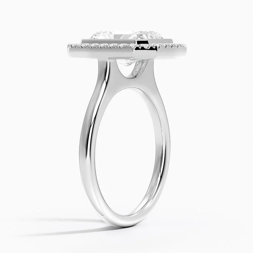 2,30 Karat Radiant Halo Tasarım Tektaş Laboratuvar Pırlanta Yüzük 18K- Eterna - Bold Diamonds