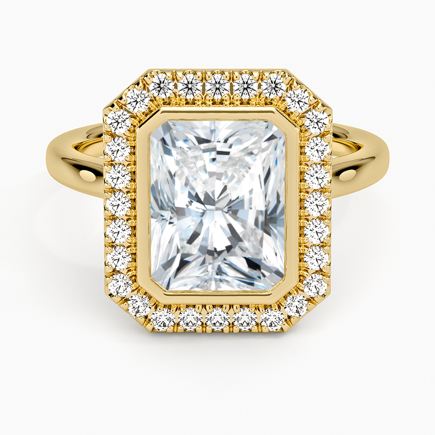 2,30 Karat Radiant Halo Tasarım Tektaş Laboratuvar Pırlanta Yüzük 18K- Eterna - Bold Diamonds