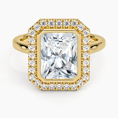 2,30 Karat Radiant Halo Tasarım Tektaş Laboratuvar Pırlanta Yüzük 18K- Eterna - Bold Diamonds