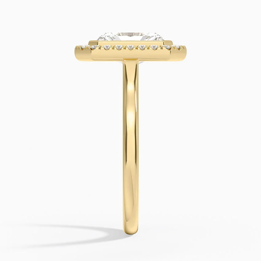 2,30 Karat Radiant Halo Tasarım Tektaş Laboratuvar Pırlanta Yüzük 18K- Eterna - Bold Diamonds