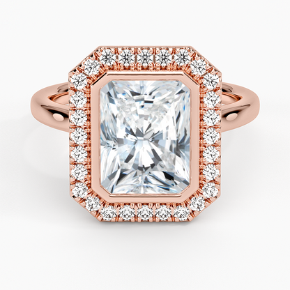 2,30 Karat Radiant Halo Tasarım Tektaş Laboratuvar Pırlanta Yüzük 18K- Eterna - Bold Diamonds