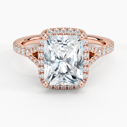 2,30 Karat Radiant Halo Tasarım Tektaş Laboratuvar Pırlanta Yüzük 18K -Novara - Bold Diamonds