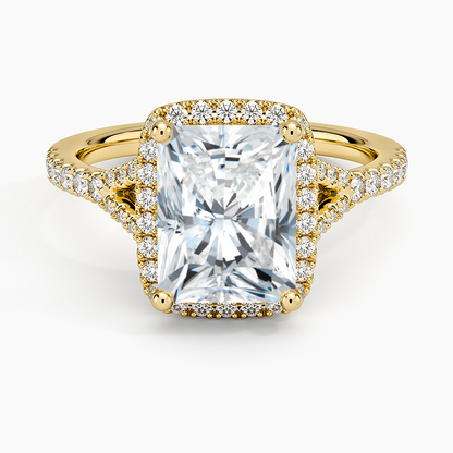 2,30 Karat Radiant Halo Tasarım Tektaş Laboratuvar Pırlanta Yüzük 18K -Novara - Bold Diamonds