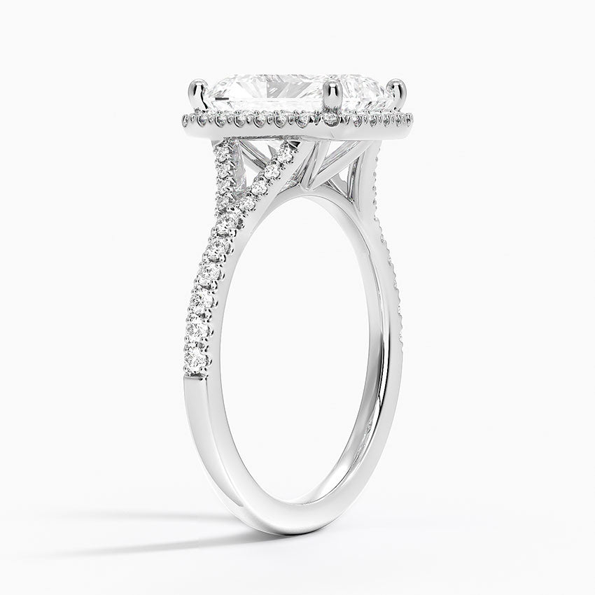 2,30 Karat Radiant Halo Tasarım Tektaş Laboratuvar Pırlanta Yüzük 18K -Novara - Bold Diamonds