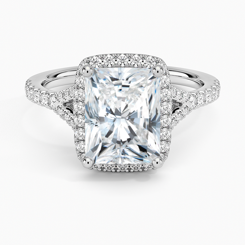 2,30 Karat Radiant Halo Tasarım Tektaş Laboratuvar Pırlanta Yüzük 18K -Novara - Bold Diamonds