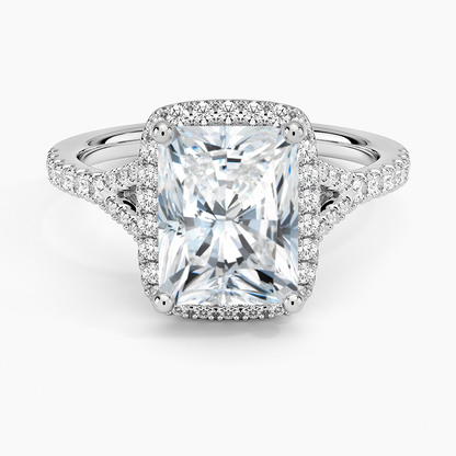 2,30 Karat Radiant Halo Tasarım Tektaş Laboratuvar Pırlanta Yüzük 18K -Novara - Bold Diamonds