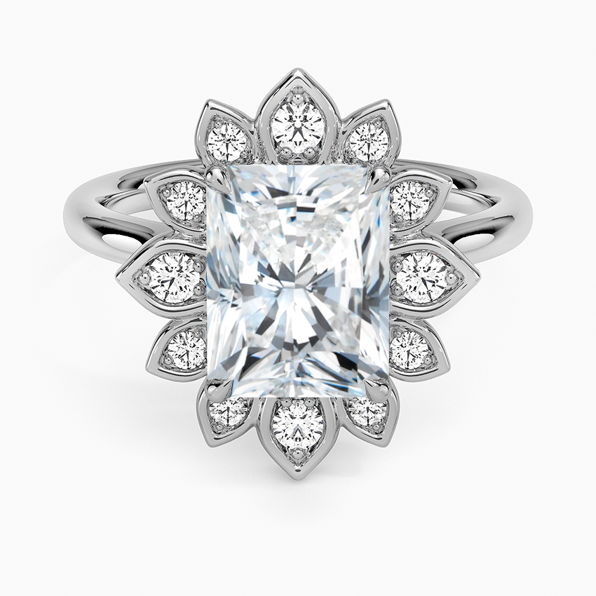 2,30 Karat Radiant Halo Tasarım Tektaş Laboratuvar Pırlanta Yüzük 18K - Solara - Bold Diamonds