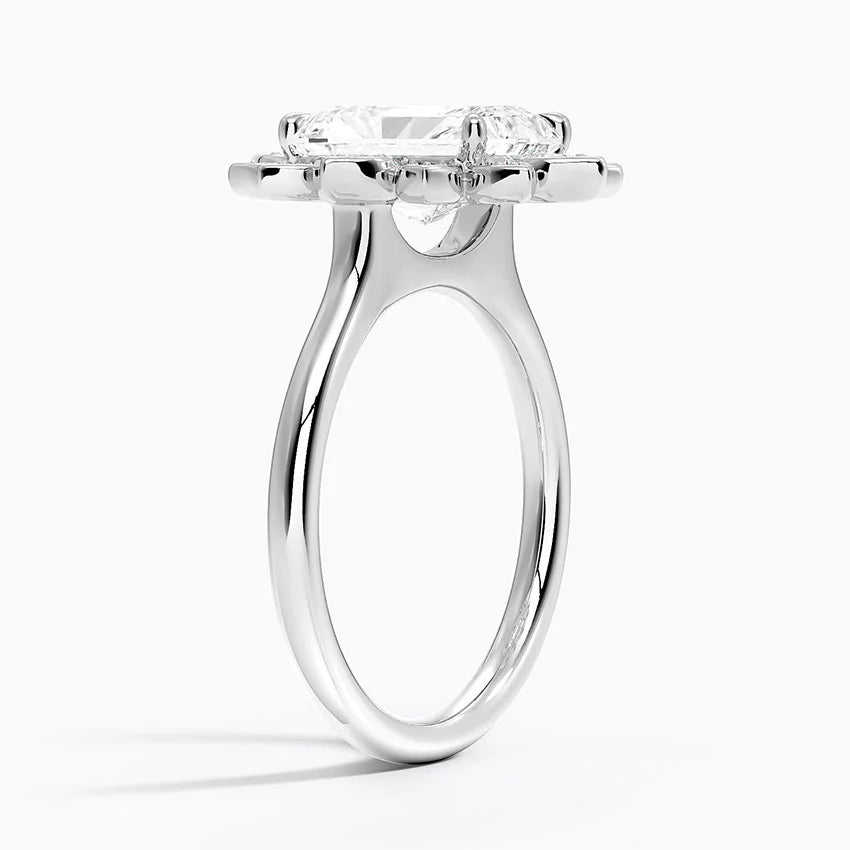 2,30 Karat Radiant Halo Tasarım Tektaş Laboratuvar Pırlanta Yüzük 18K - Solara - Bold Diamonds