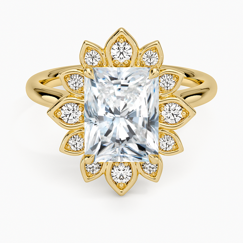 2,30 Karat Radiant Halo Tasarım Tektaş Laboratuvar Pırlanta Yüzük 18K - Solara - Bold Diamonds