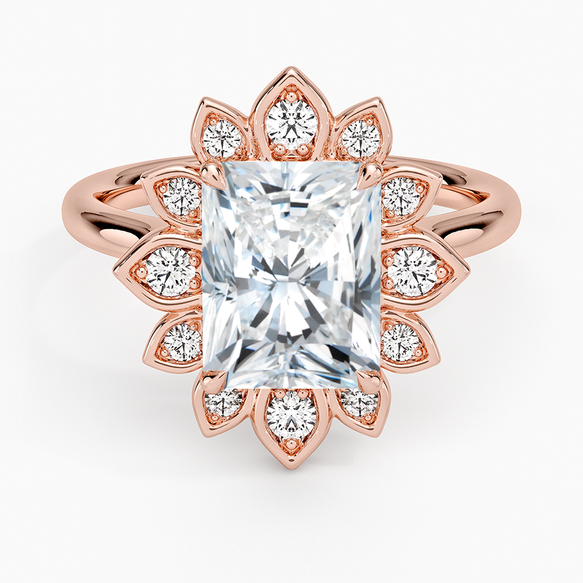 2,30 Karat Radiant Halo Tasarım Tektaş Laboratuvar Pırlanta Yüzük 18K - Solara - Bold Diamonds
