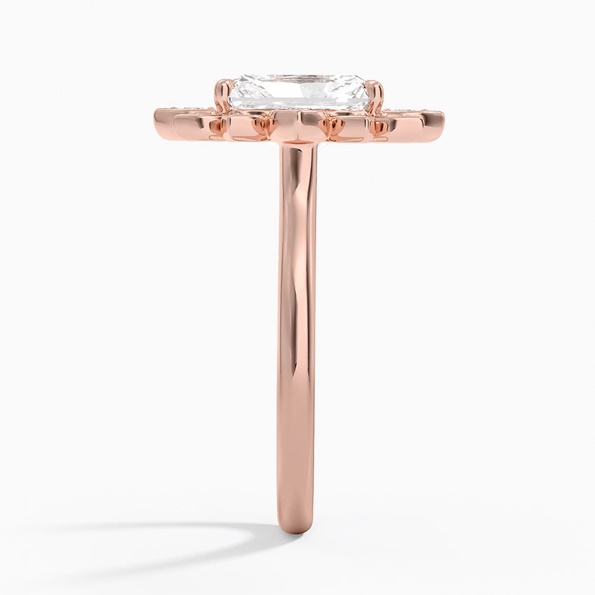 2,30 Karat Radiant Halo Tasarım Tektaş Laboratuvar Pırlanta Yüzük 18K - Solara - Bold Diamonds