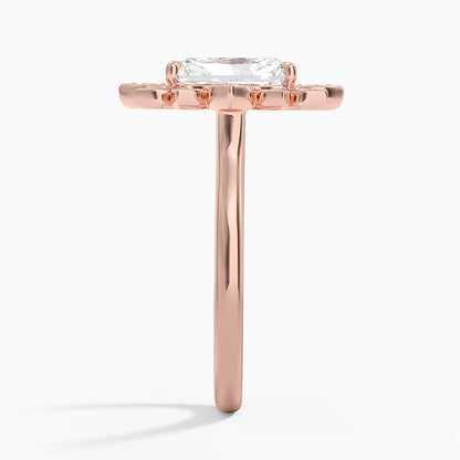2,30 Karat Radiant Halo Tasarım Tektaş Laboratuvar Pırlanta Yüzük 18K - Solara - Bold Diamonds