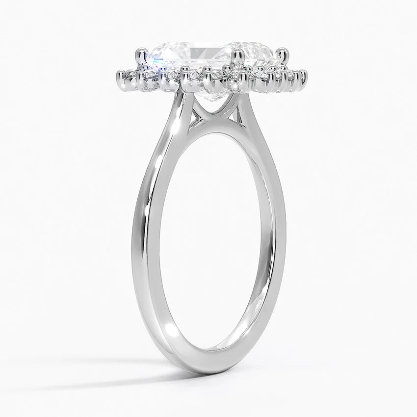 2,30 Karat Radiant Halo Tasarım Tektaş Laboratuvar Pırlanta Yüzük 18K  -Vespera - Bold Diamonds