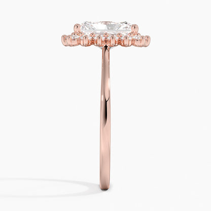 2,30 Karat Radiant Halo Tasarım Tektaş Laboratuvar Pırlanta Yüzük 18K  -Vespera - Bold Diamonds