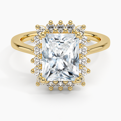 2,30 Karat Radiant Halo Tasarım Tektaş Laboratuvar Pırlanta Yüzük 18K  -Vespera - Bold Diamonds