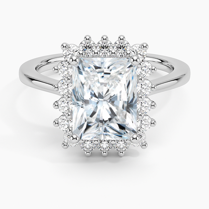 2,30 Karat Radiant Halo Tasarım Tektaş Laboratuvar Pırlanta Yüzük 18K  -Vespera - Bold Diamonds