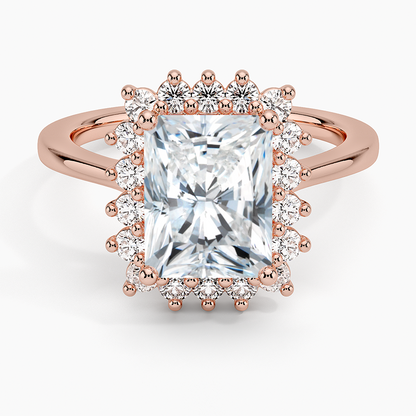 2,30 Karat Radiant Halo Tasarım Tektaş Laboratuvar Pırlanta Yüzük 18K  -Vespera - Bold Diamonds