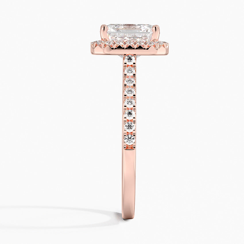 2.40 Karat Asscher Halo Tasarım Tektaş Laboratuvar Pırlanta Yüzük 18k  -Astrala - Bold Diamonds