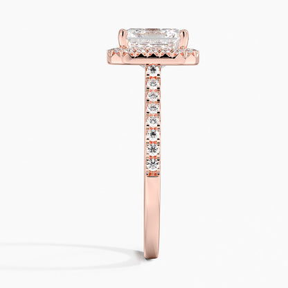 2.40 Karat Asscher Halo Tasarım Tektaş Laboratuvar Pırlanta Yüzük 18k  -Astrala - Bold Diamonds