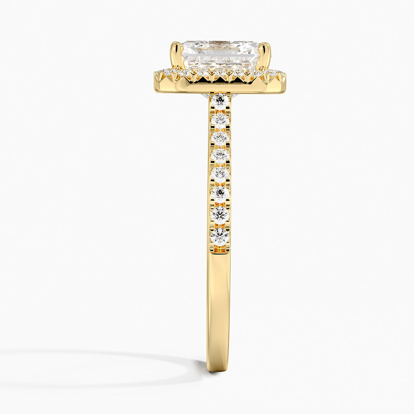 2.40 Karat Asscher Halo Tasarım Tektaş Laboratuvar Pırlanta Yüzük 18k  -Astrala - Bold Diamonds