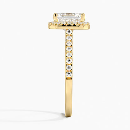 2.40 Karat Asscher Halo Tasarım Tektaş Laboratuvar Pırlanta Yüzük 18k  -Astrala - Bold Diamonds